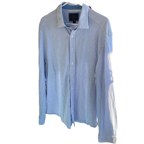 JoS. A. Bank Reserve blue striped button down sz. XL - Picture 2 of 5